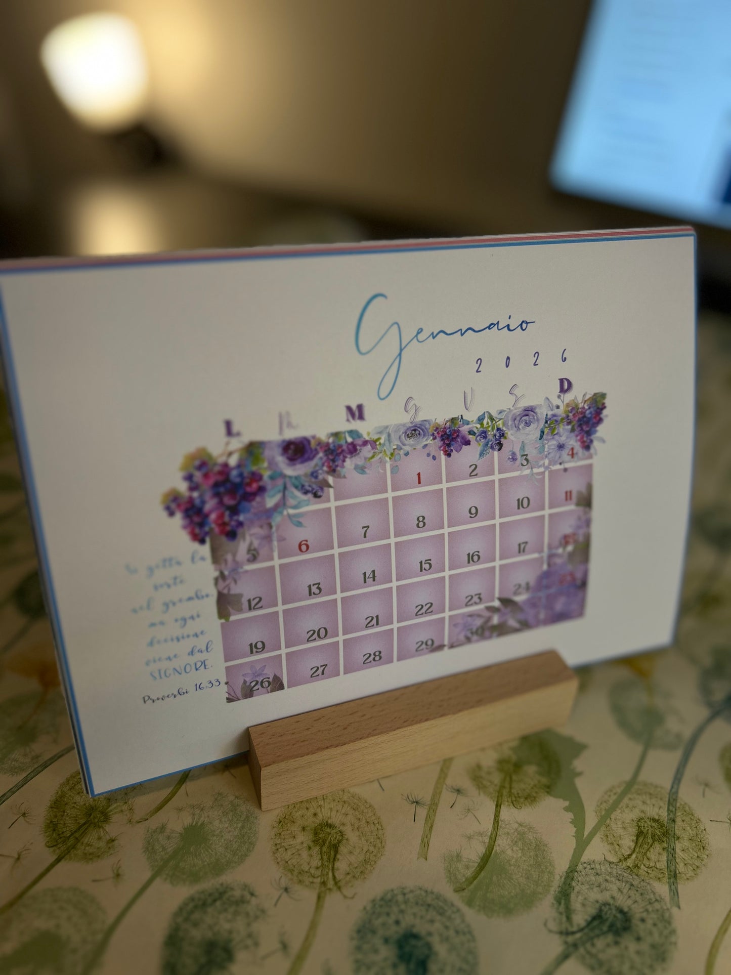 Calendario da tavolo 2026