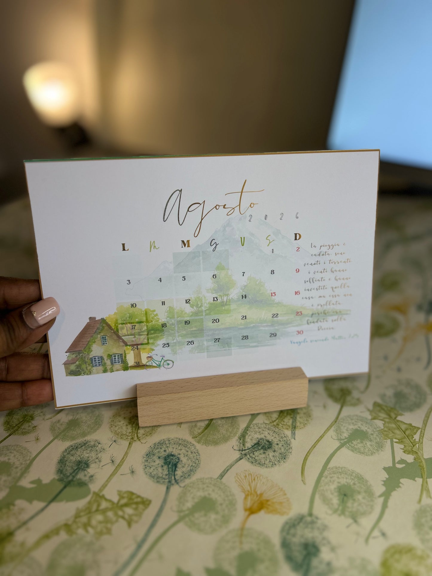 Calendario da tavolo 2026