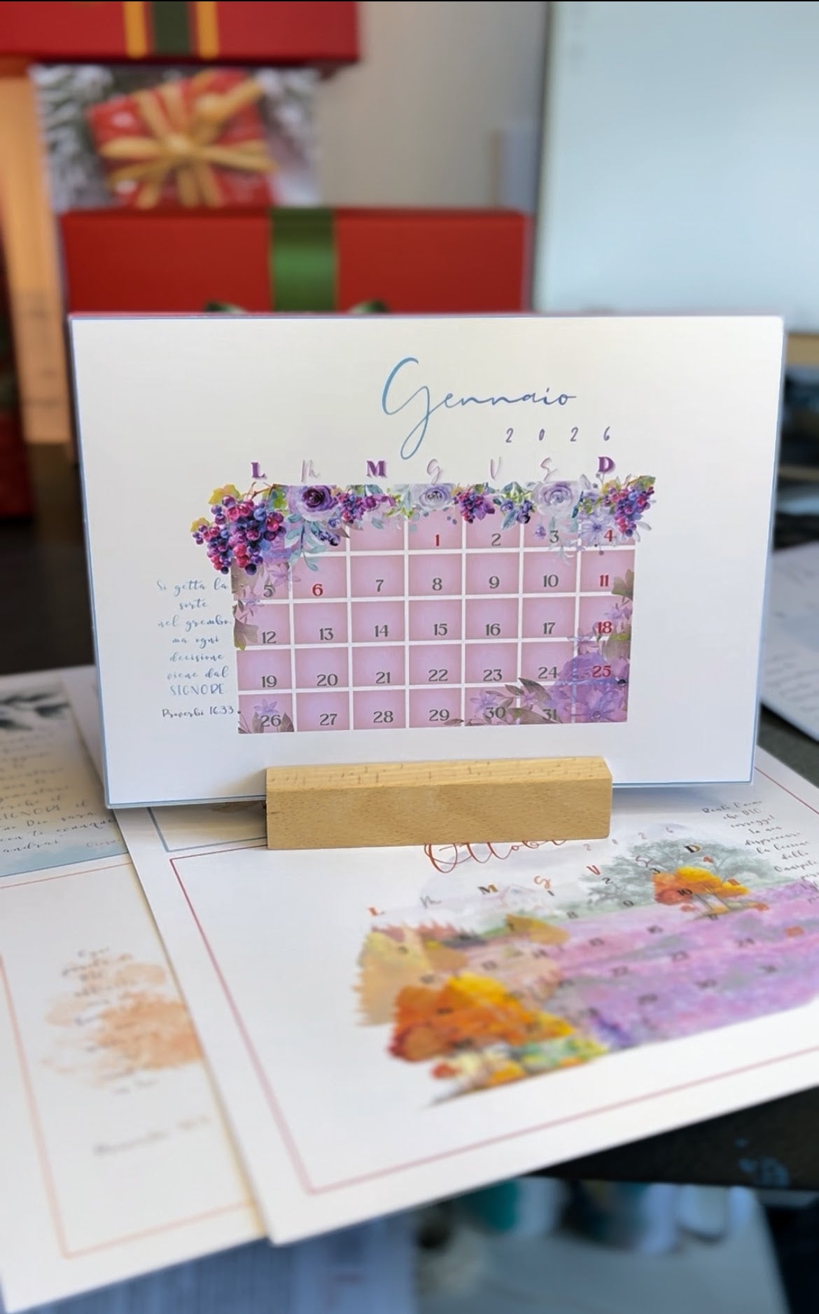 Calendario da tavolo 2026